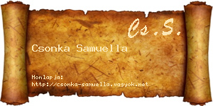 Csonka Samuella névjegykártya